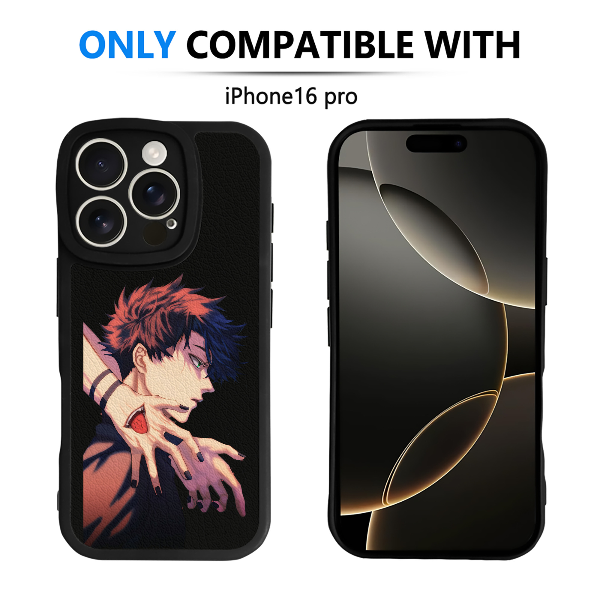 （画像用） 呪術廻戦 Jujutsu Kaisen 【iPhone 16シリーズ対応】シリコンスマホケース（レザー調） 材質：シリコン